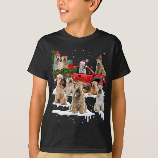 Zachte gecoate Wheaten Terrier Rode Vrachtwagen Ke T-shirt (Voorkant)