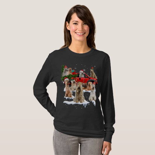 Zachte gecoate Wheaten Terrier Rode Vrachtwagen Ke T-shirt (Voorkant volledig)