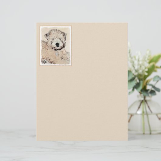 Zachte gecoate Wheaten Terrier schilderij Originel (Staand voorkant)