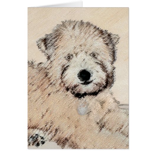 Zachte gecoate Wheaten Terrier schilderij Originel (Voorkant)