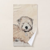 Zachte gecoate Wheaten Terrier schilderij Originel Bad Handdoek (Handdoek)