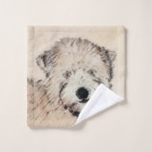 Zachte gecoate Wheaten Terrier schilderij Originel Bad Handdoek (Wasdoekje)