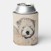 Zachte gecoate Wheaten Terrier schilderij Originel Blikjeskoeler (Blikje Achterkant)