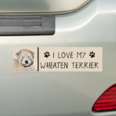 Zachte gecoate Wheaten Terrier schilderij Originel Bumpersticker (Op auto)