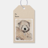 Zachte gecoate Wheaten Terrier schilderij Originel Cadeaulabel (Voorkant)