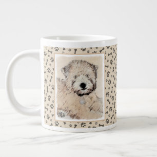 Zachte gecoate Wheaten Terrier schilderij Originel Grote Koffiekop