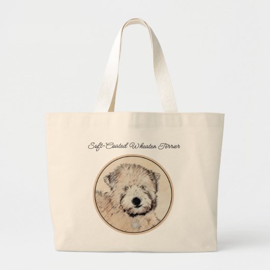 Zachte gecoate Wheaten Terrier schilderij Originel Grote Tote Bag (Voorkant)