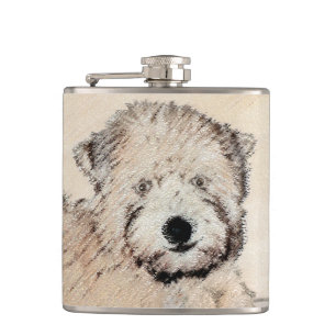 Zachte gecoate Wheaten Terrier schilderij Originel Heupfles