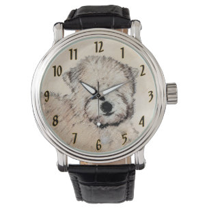 Zachte gecoate Wheaten Terrier schilderij Originel Horloge