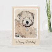 Zachte gecoate Wheaten Terrier schilderij Originel Kaart (Voorkant)