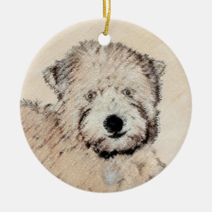 Zachte gecoate Wheaten Terrier schilderij Originel Keramisch Ornament
