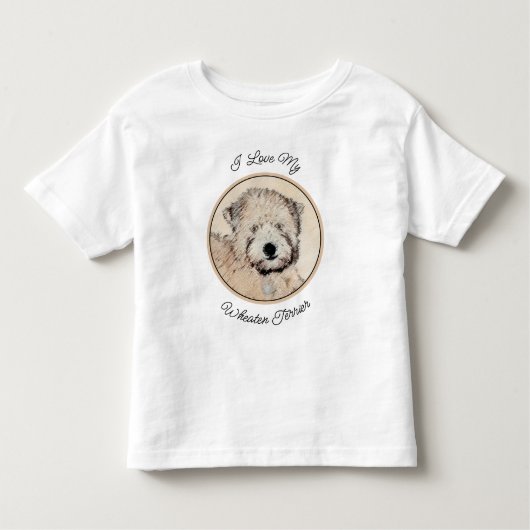 Zachte gecoate Wheaten Terrier schilderij Originel Kinder Shirts (Voorkant)