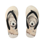 Zachte gecoate Wheaten Terrier schilderij Originel Kinder Teenslippers (Voetbed)