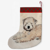 Zachte gecoate Wheaten Terrier schilderij Originel Kleine Kerstsok (Achterkant)