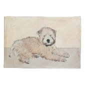 Zachte gecoate Wheaten Terrier schilderij Originel Kussensloop (Achterkant)