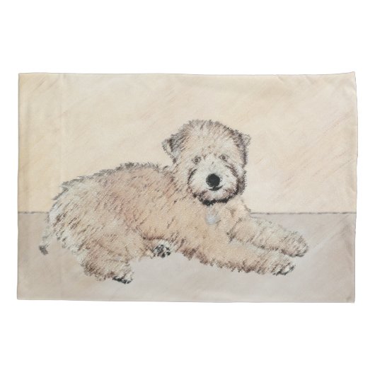Zachte gecoate Wheaten Terrier schilderij Originel Kussensloop (Achterkant)
