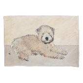 Zachte gecoate Wheaten Terrier schilderij Originel Kussensloop (Voorkant)