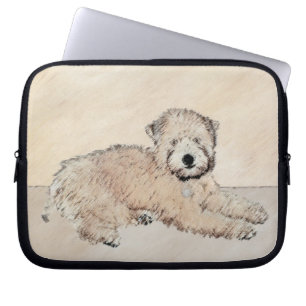 Zachte gecoate Wheaten Terrier schilderij Originel Laptop Sleeve