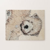 Zachte gecoate Wheaten Terrier schilderij Originel Legpuzzel (Horizontaal)