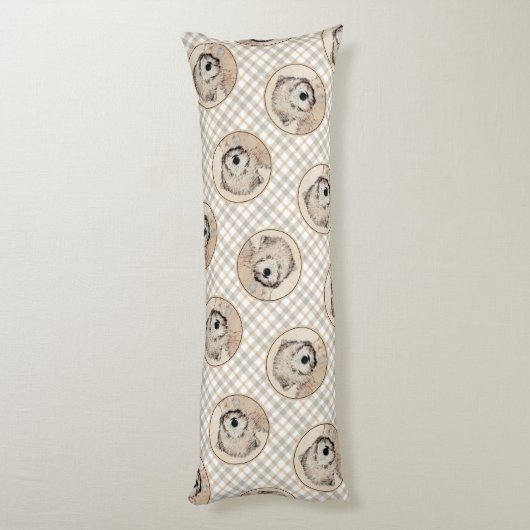 Zachte gecoate Wheaten Terrier schilderij Originel Lichaamskussen (Achterkant (Verticaal))