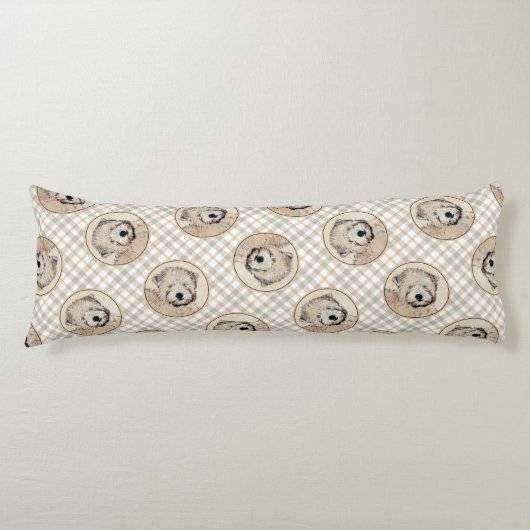 Zachte gecoate Wheaten Terrier schilderij Originel Lichaamskussen (Voorkant)