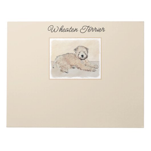 Zachte gecoate Wheaten Terrier schilderij Originel Notitieblok (Voorkant)