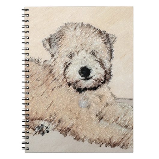 Zachte gecoate Wheaten Terrier schilderij Originel Notitieboek (Voorkant)