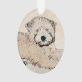 Zachte gecoate Wheaten Terrier schilderij Originel Ornament (achterkant)