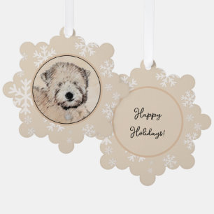 Zachte gecoate Wheaten Terrier schilderij Originel Ornament Kaart