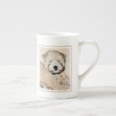 Zachte gecoate Wheaten Terrier schilderij Originel Porselein Kop (Rechts)