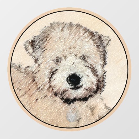 Zachte gecoate Wheaten Terrier schilderij Originel Raamsticker (Vel)