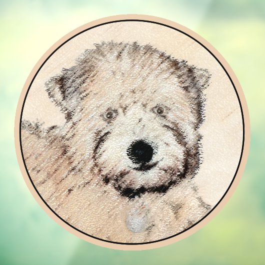 Zachte gecoate Wheaten Terrier schilderij Originel Raamsticker (Vel 3)