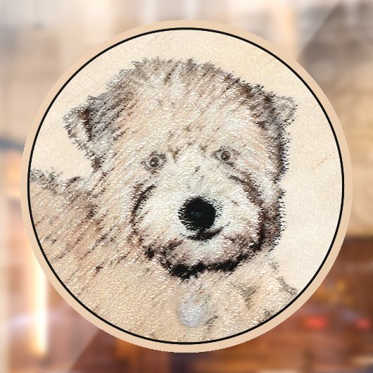 Zachte gecoate Wheaten Terrier schilderij Originel Raamsticker (Vel 2)