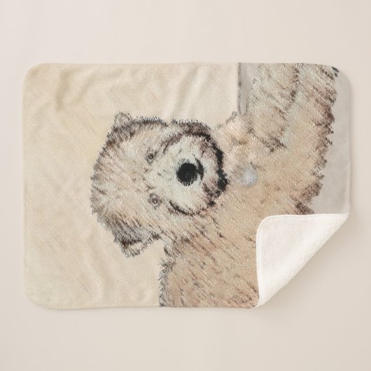 Zachte gecoate Wheaten Terrier schilderij Originel Sherpa Deken (Voorkant (horizontaal))