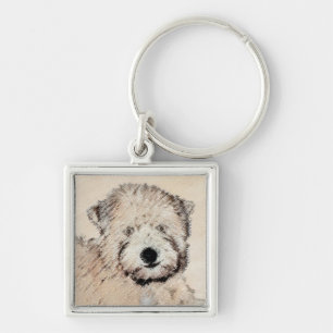 Zachte gecoate Wheaten Terrier schilderij Originel Sleutelhanger
