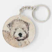Zachte gecoate Wheaten Terrier schilderij Originel Sleutelhanger (Achterkant)