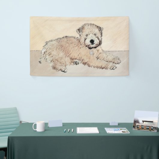 Zachte gecoate Wheaten Terrier schilderij Originel Spandoek (Beurs)
