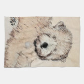 Zachte gecoate Wheaten Terrier schilderij Originel Theedoek (Horizontaal)