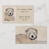 Zachte gecoate Wheaten Terrier schilderij Originel Visitekaartje (Voorkant / Achterkant)