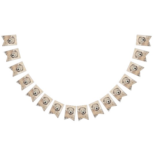 Zachte gecoate Wheaten Terrier schilderij Originel Vlaggetjes (Alle)