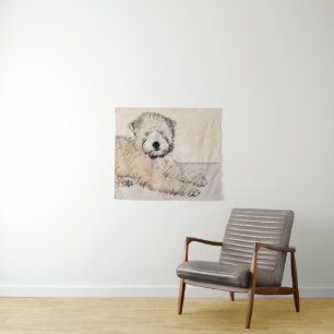 Zachte gecoate Wheaten Terrier schilderij Originel Wandkleed