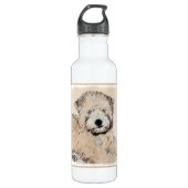 Zachte gecoate Wheaten Terrier schilderij Originel Waterfles (Voorkant)