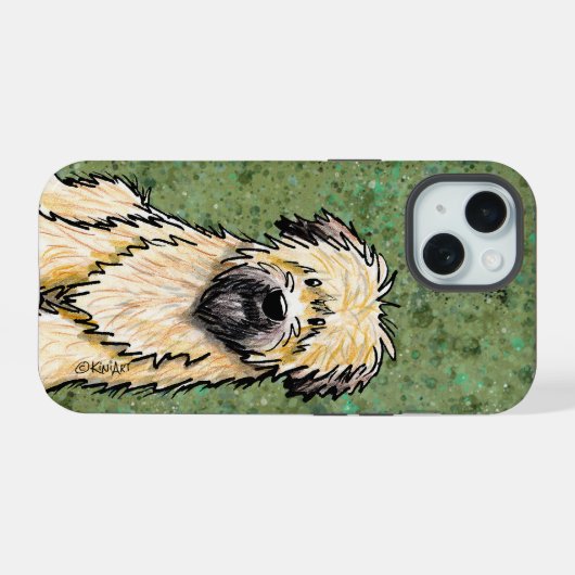 Zachte gecoate Wheaten Terrier telefoonhoes iPhone 15 Case (Achterkant horizontaal)