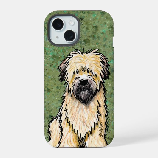Zachte gecoate Wheaten Terrier telefoonhoes iPhone 15 Case (Achterkant)