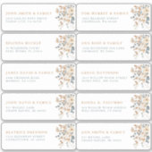 Zachte gedempte aardetinten Bloemen Naam van de ga Sticker (Voorkant)