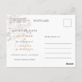 Zachte gedempte aardetinten Bloemen Save the Date Briefkaart (Achterkant)