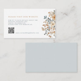 Zachte gedempte aardetinten bloemenbruiloft detail informatiekaartje
