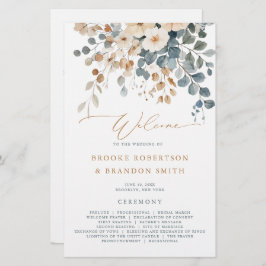 Zachte gedempte aardetinten bloementrouwprogramma