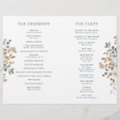 Zachte gedempte aardetinten bloementrouwprogramma (Achterkant)