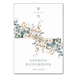 Zachte gedempte aardetinten Floral Watercolo Place Kaart